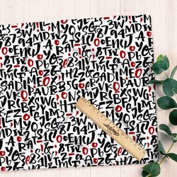 Ткань флис английские буквы