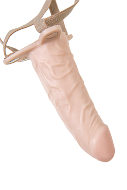 Фаллопротез LoveToy поясной, телесный, 15 см