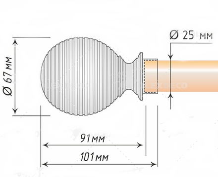 Наконечники для кованых карнизов d25 мм Торонто, цвет антик