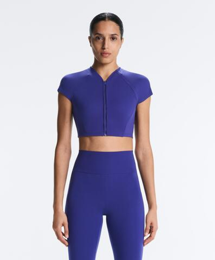 Oysho Топ Compressive светоотражающий, кобальтовый