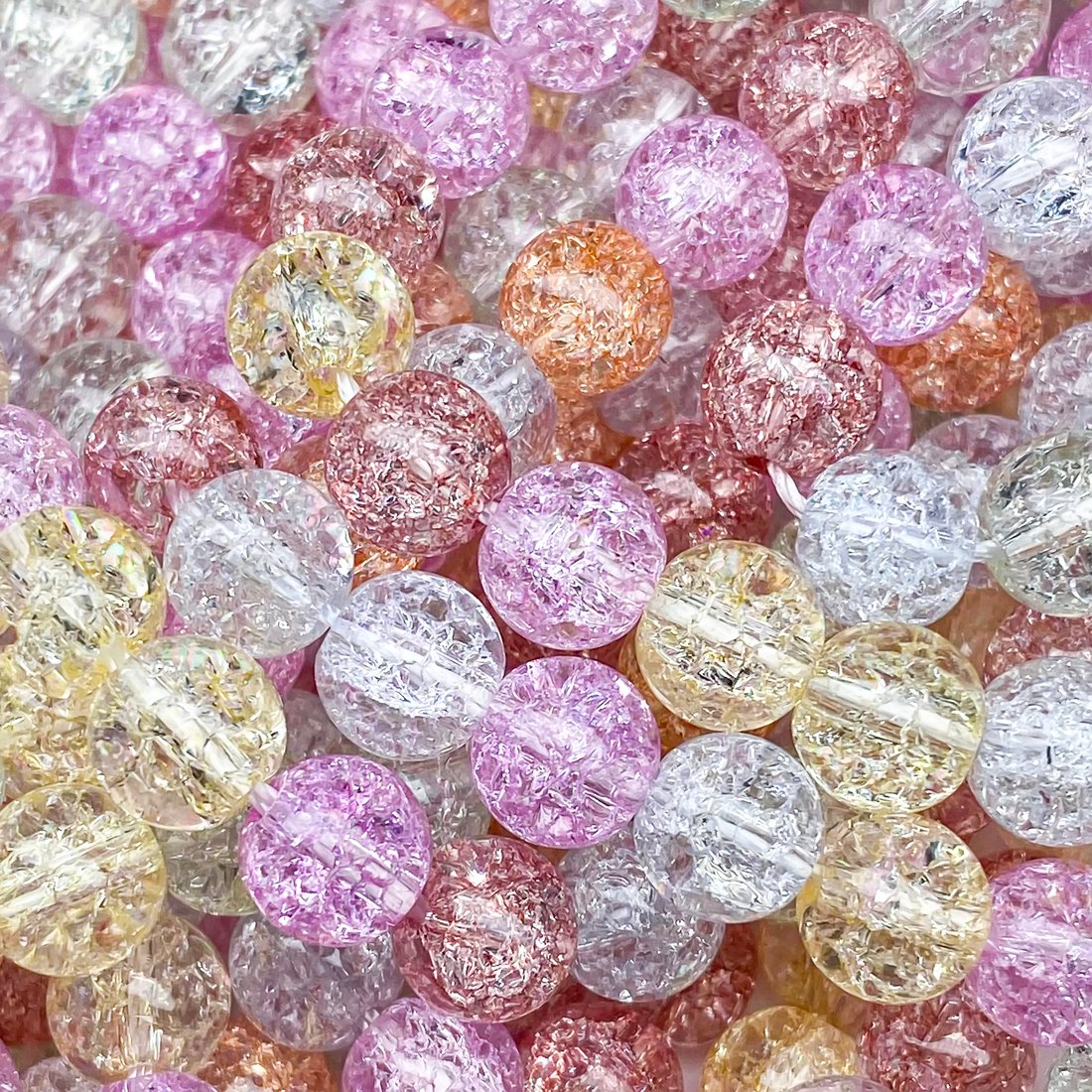 Сахарный кварц (имитация), оттенок "Микс", бусины в форме шара