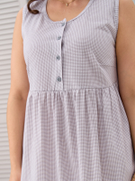 Ночная сорочка С-017/серый-клеточка-к