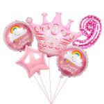 Шар (40"/102 см) Цифра, 9, Сердечки, Розовый, в упаковке 1 шт.