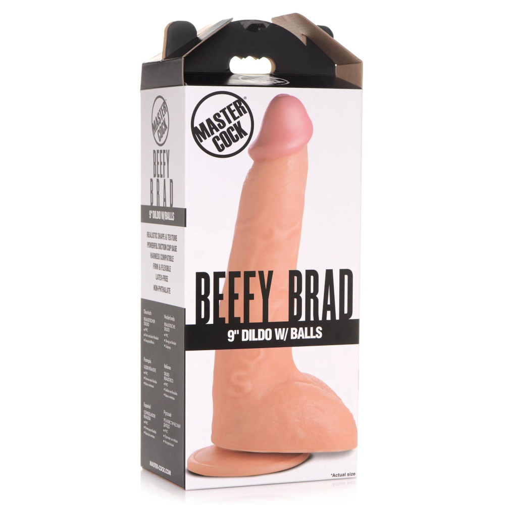 Телесный фаллоимитатор Beefy Brad 9’’ Dildo with Balls - 22,4 см. (Цвет: телесный)