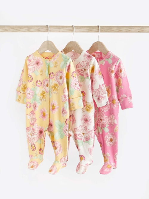Комбинезон / Cлип для малышей Next 104-207, 3 шт., Желтый, Розовый