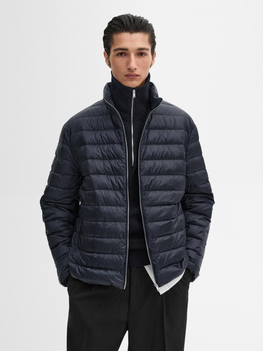 Massimo Dutti Легкий пуховик, темно-синий