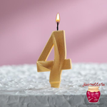 Свечи в торт "Грань" золотой металлик №4, 7,8 см