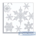 Салфетки бумажные 33*33 Арт Букет Снегопад. Серебро, 3 сл., 20л