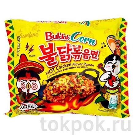Лапша со вкусом курицы и кукурузы Samyang Corn, 130 гр