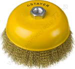STAYER 150 мм, витая латунированная стальная проволока, 0.3 мм, Щетка чашечная, PROFESSIONAL (35125-150)