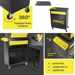 Тележка инструментальная с набором инструментов 257пр(700х600х290мм) WMC TOOLS WMC-WMC257