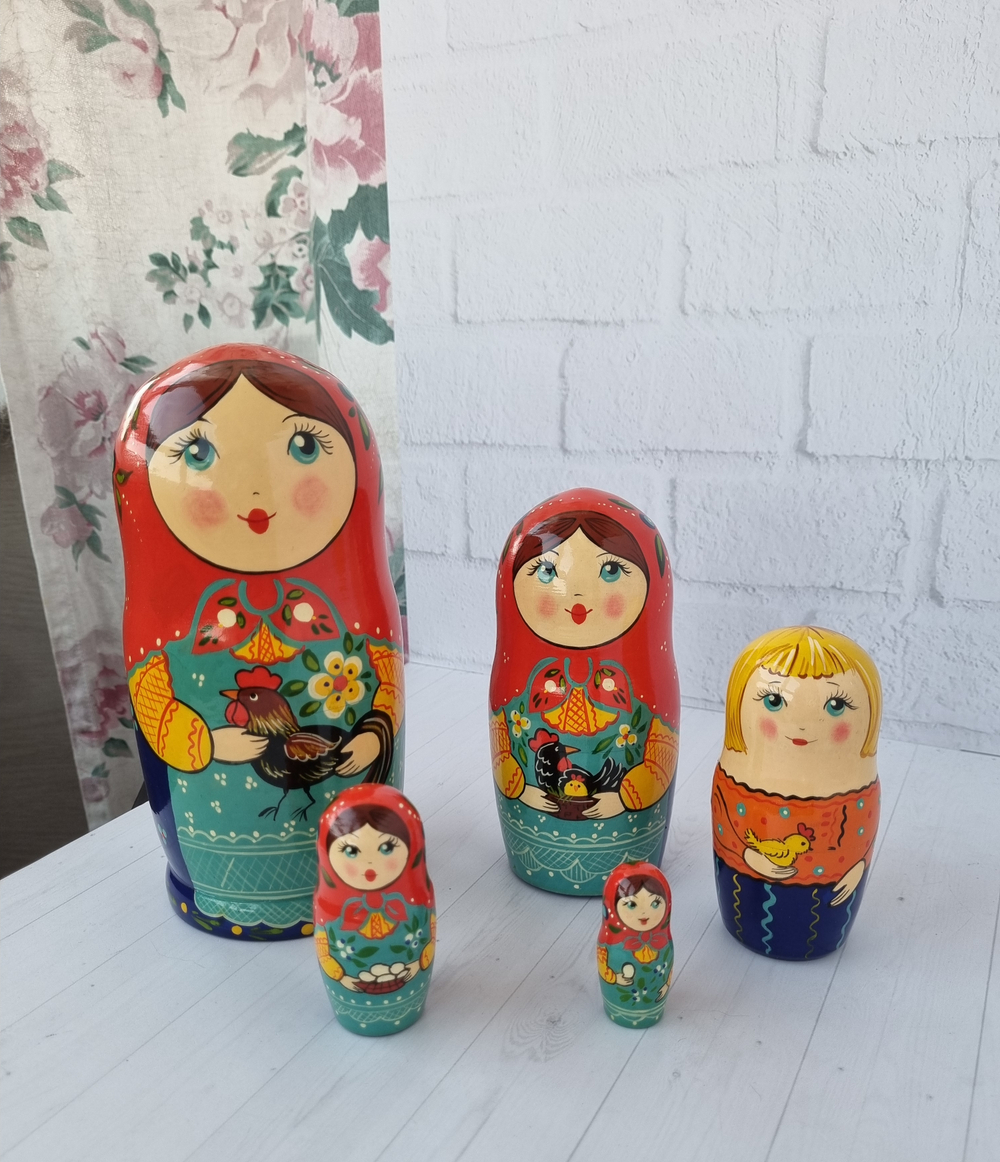 Матрешка "с курочкой" традиция 5мест