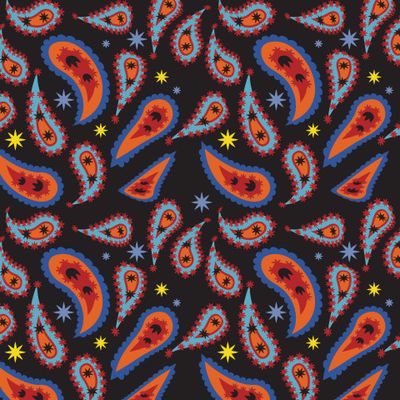 pattern with leaves and flowers paisley style