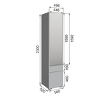 Шкаф Альта 0,5 без планки с 1 ящиком правый с зеркалом