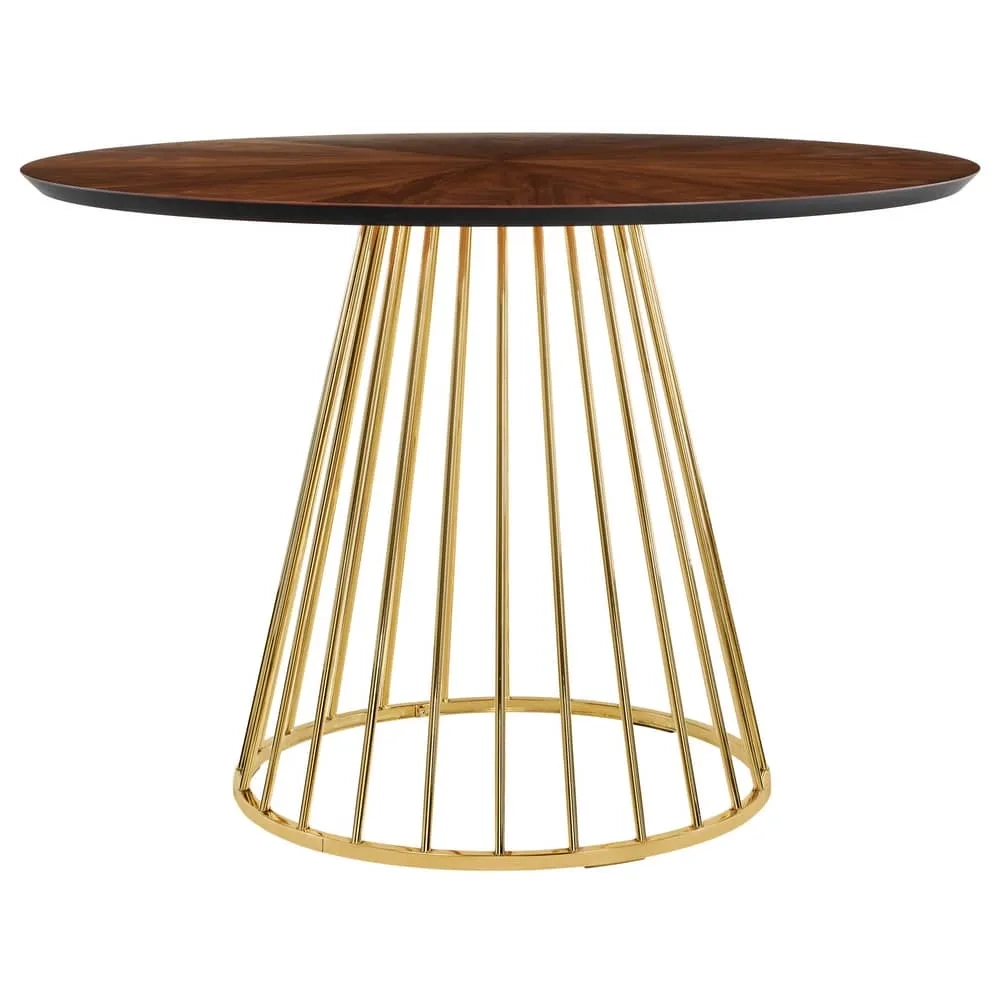 Стол Bradex Home Liverpool диам.110см, шпон орех лучевой набор, с золотистыми ножками