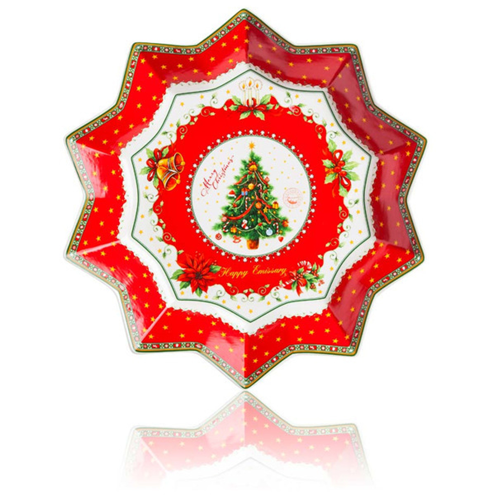 Блюдо-звезда 33см Рождественская ель Lamart