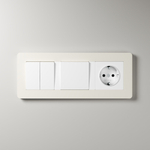 Рамка из поликарбоната на 3 поста Split айвори/белый, soft-touch W0033066