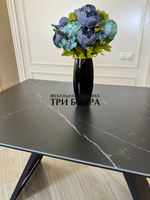 Кухонный раскладной стол "Хилтон", черный мрамор