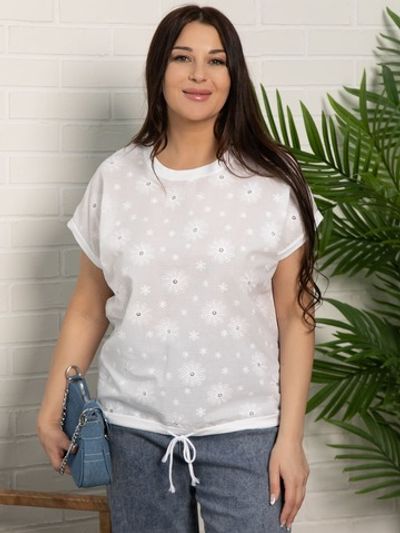 Блуза Таня (белая/цветы) Б15707-20М LT Collection