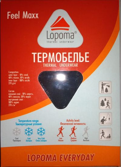 Кальсоны мужские Lopoma 3145B черные