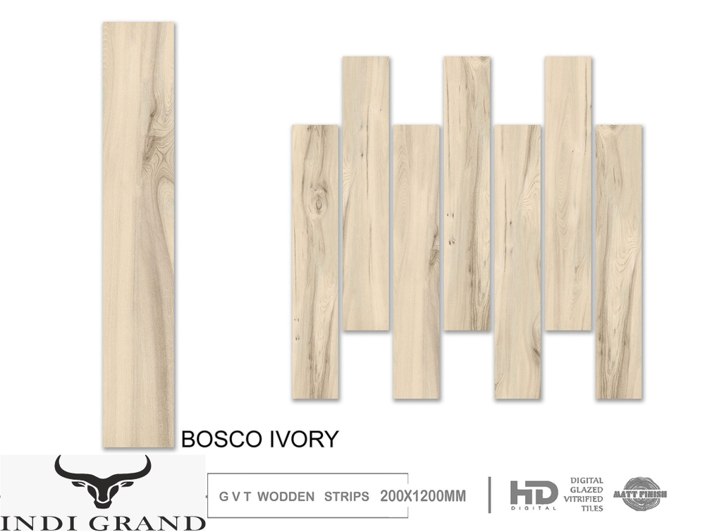 Керамогранит Carving 20x120cm GVT Matt Finish Bosco Ivory