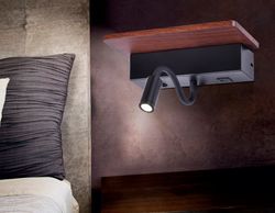 Ambrella Настенный светодиодный светильник с выключателем, USB портом и полкой Wall FW291