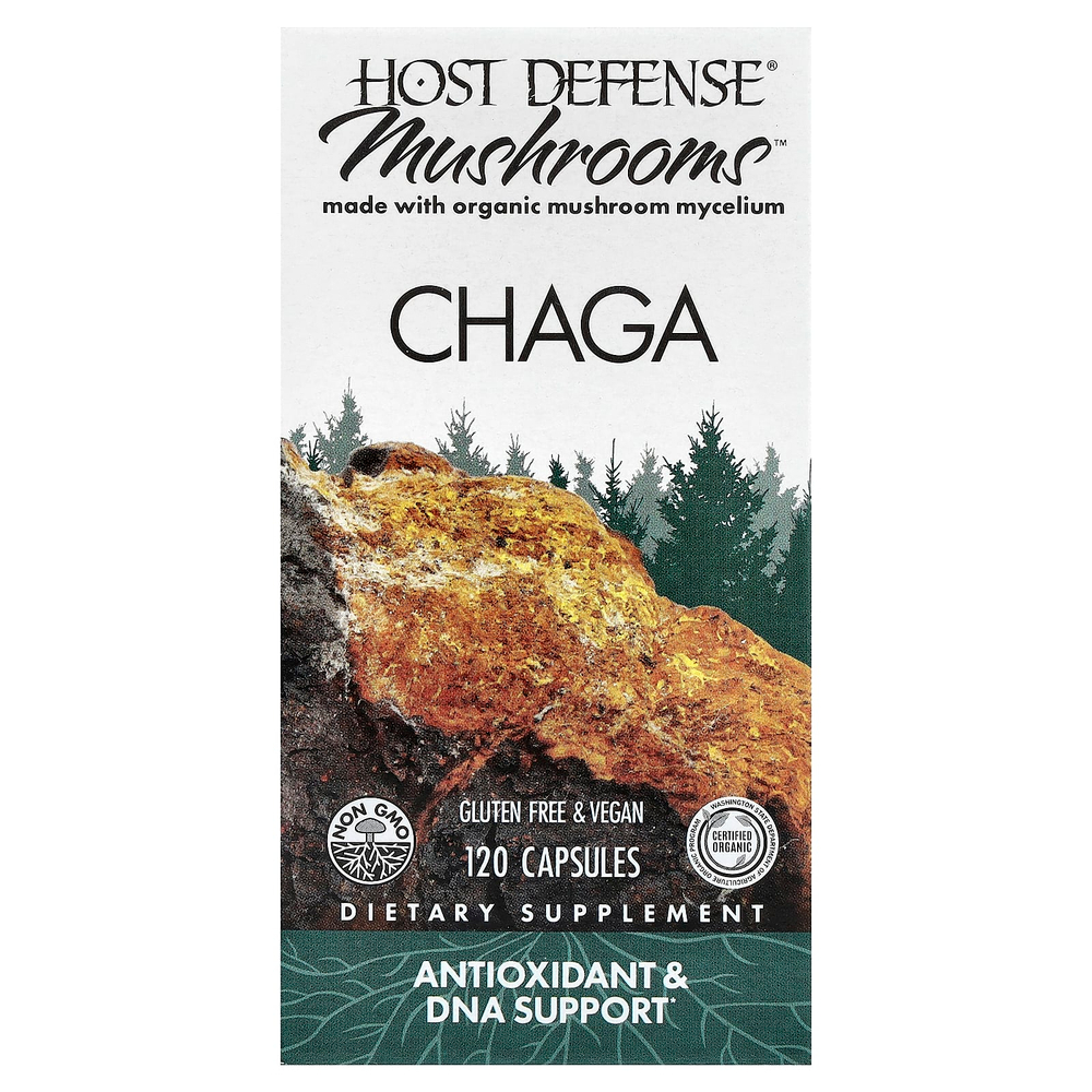Host Defense, Mushrooms™, чага, 120 капсул (0,5 г в 1 капсуле)