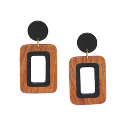 Серьги Nature Bijoux, Cannelle, с рогом и деревом байонг, NB26.1-12-90616 (коричневый)