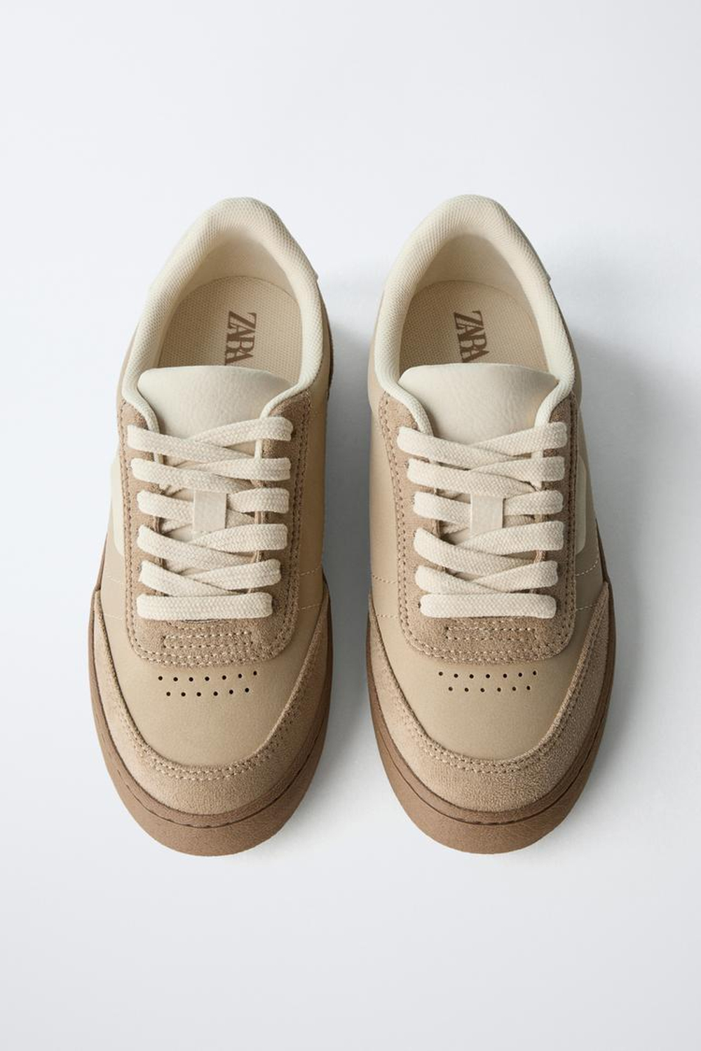 ZARA КРОССОВКИ С ОТДЕЛКОЙ, КОРИЧНЕВЫЙ