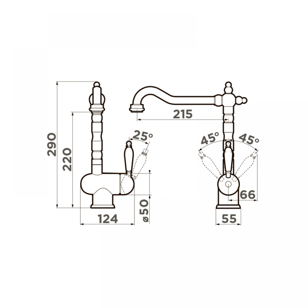 Кухонный смеситель Omoikiri Kyoto-AB