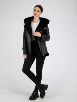 Дубленка зима короткая натуральная авиатор