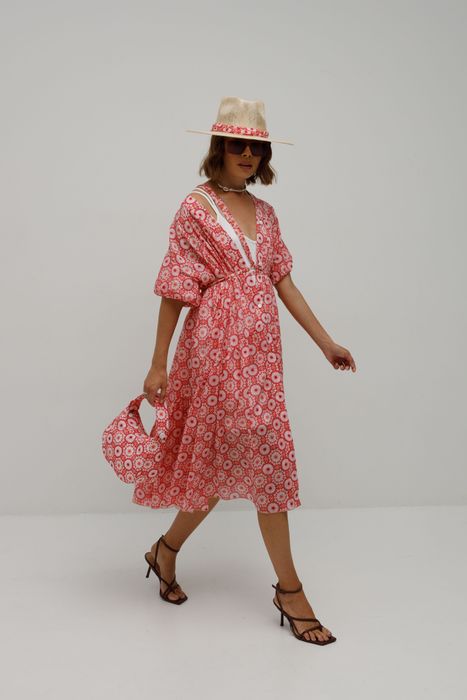 ПЛАТЬЕ ПЬЕРИ РОЗОВЫЙ ПРИНТ (розовый onesize)