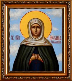 Мелания Римляныня Вифлеемская Преподобная. Икона на холсте в раме