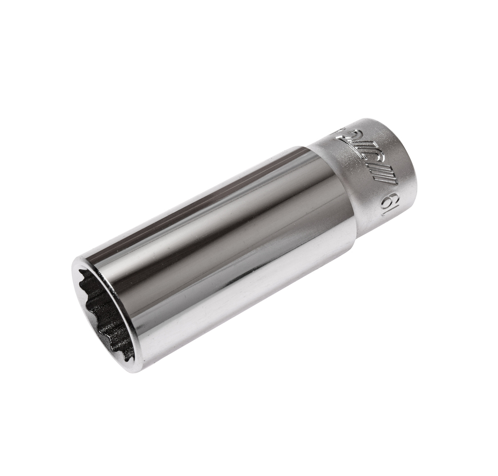 Головка торцевая 1/2" 19мм 12-ти гранная глубокая L=76мм JTC