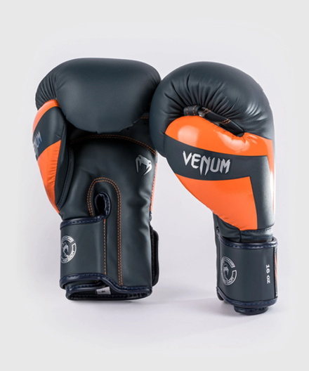 Перчатки боксерские Venum Elite Navy/Silver/Orange