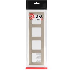 Рамка для розеток и выключателей ЭРА Серия 12 12-5204-04 на 4 поста, Классик, шампань