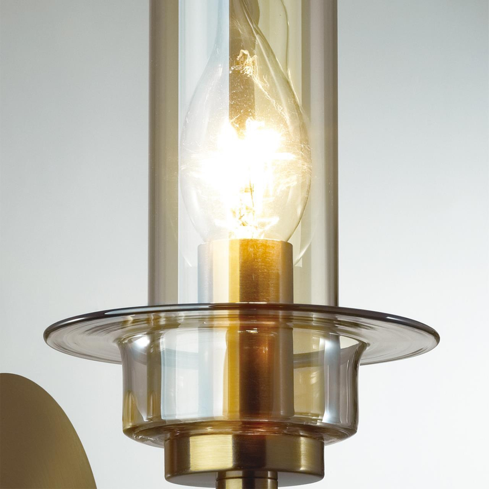 6554/1W CLASSI LN25 27 бронза/коньячный/металл/стекло Бра E14 1*40W 220V MADONNA