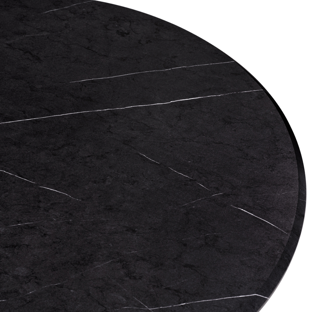 Стол деревянный Woodville Тулип 90х73 мрамор черный, черный, ножки черные