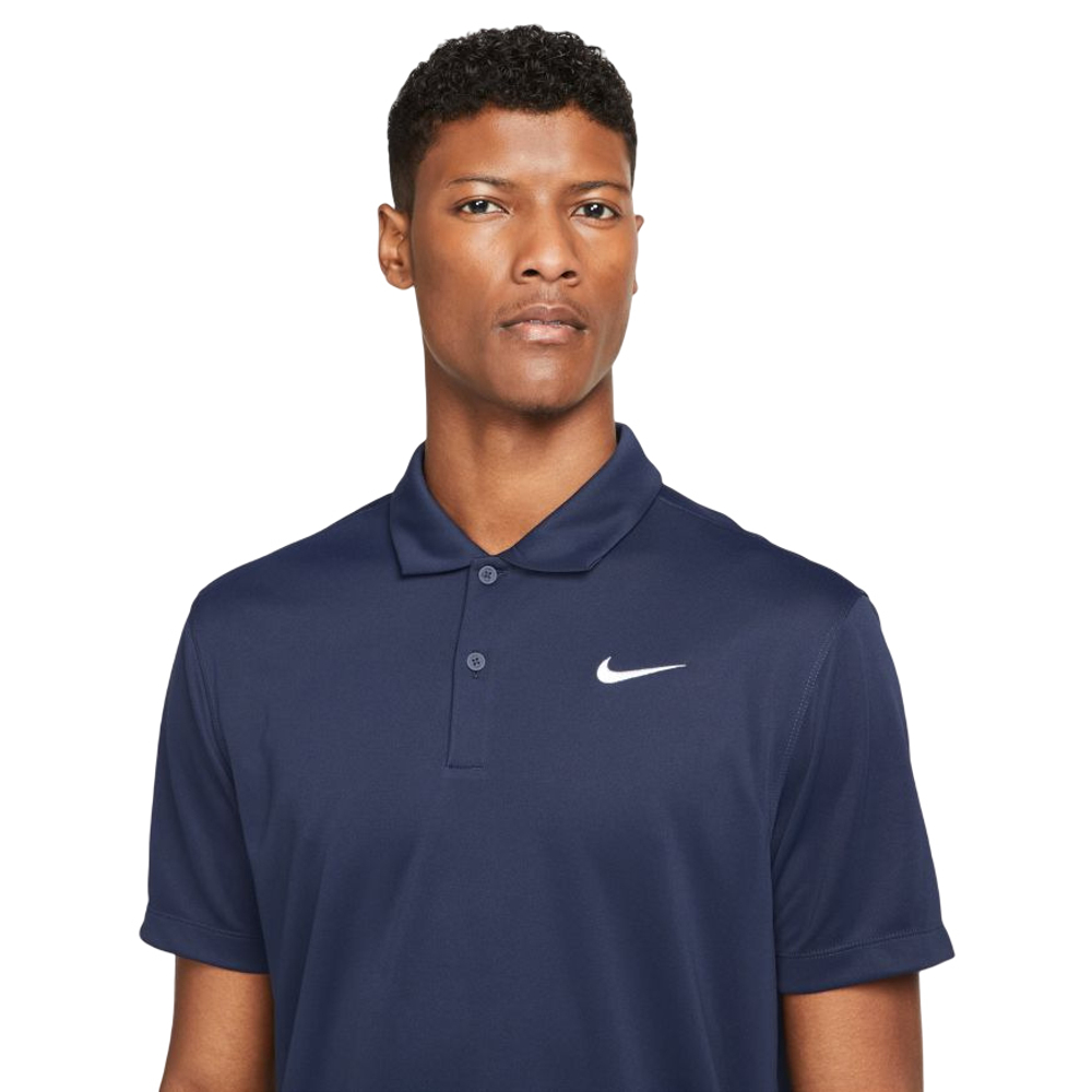 Мужское теннисное поло Nike Men's Court Dri-Fit Solid Polo - obsidian/white