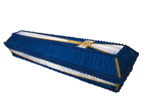 Гроб обитый тканью Крест