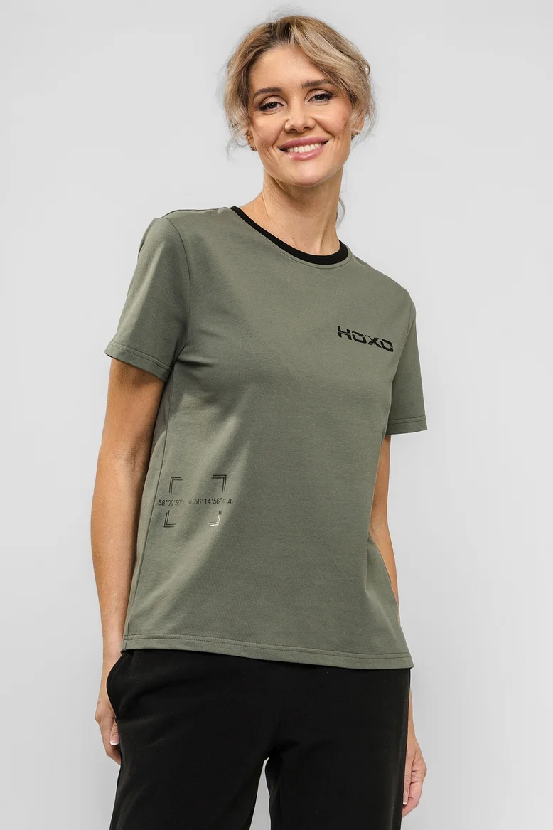 Футболка "НОХО" женская, цвет "Каменный закат"