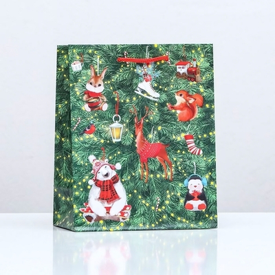Пакет подарочный "Ёлка с украшениями " 18х22,3х10см (Дарите Счастье)