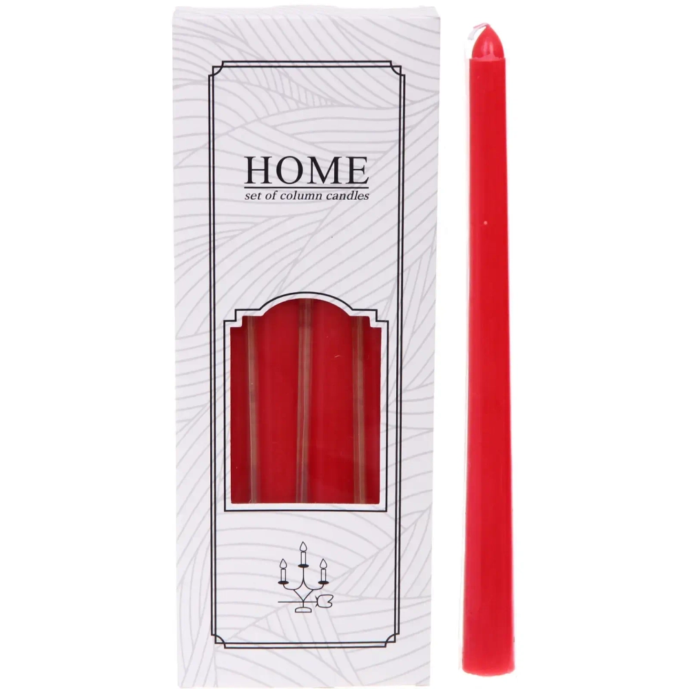 Свеча «Изысканный вечер» (набор 4 шт) 2,2*25 см, Красный
