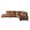 5-местный диван с левым шезлонгом 6216 из коричнево-табачной кожи