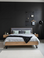 Кровать двуспальная, 160х200, Ланет, с настилом, массив дуба, лак, Dipriz