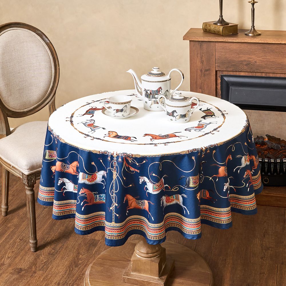 СКАТЕРТЬ КРУГЛАЯ "PASSAGE"150 СМ ,БЕЛЫЙ, 100% ХЛОПОК ,ТВИЛ