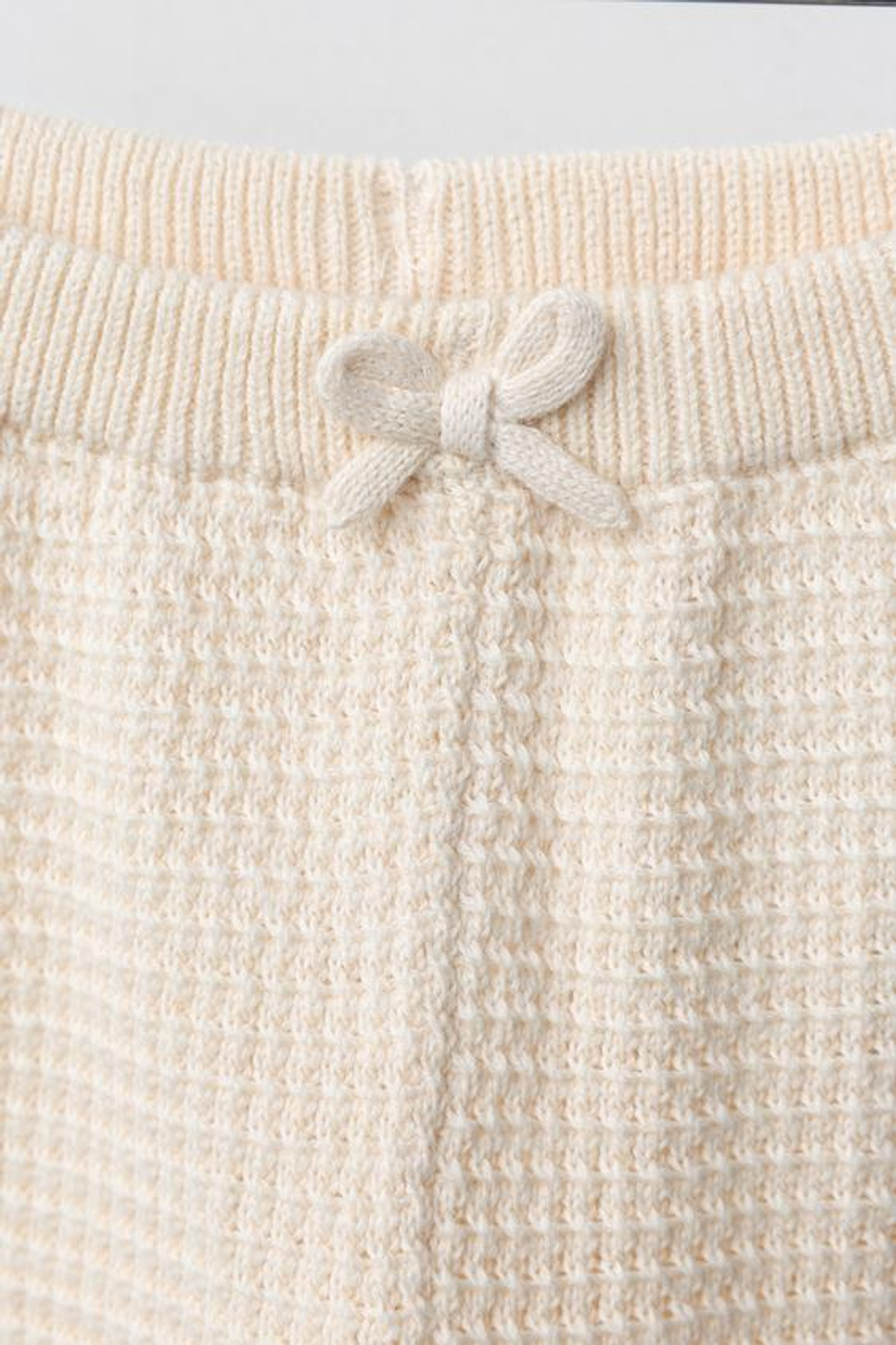 ZARA БРЮКИ С ВЫШИТЫМИ ЦВЕТАМИ И КРУЖЕВОМ, ЭКРЮ