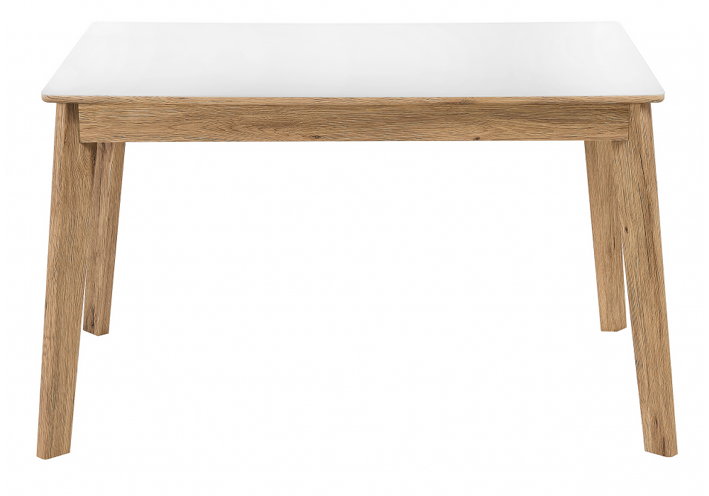 Стол стеклянный Woodville Арья белый, дуб монтана