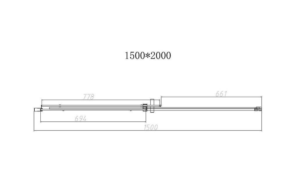 Душевая дверь Dice VDS-4D150CL, 1500, хром, стекло прозрачное