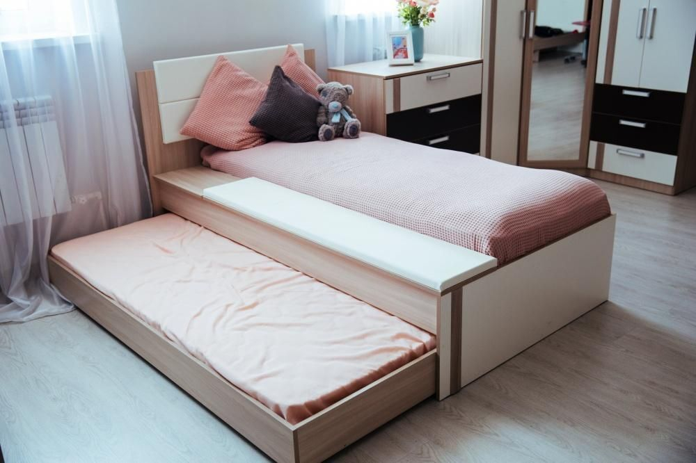 Кровать односпальная 80х200 с бельевым ящиком Ясень шимо светлый/Белый/Арабика